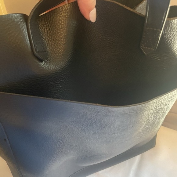 Madewell Medium Transport Leather Tote Black Bag Purse Shoulder Crossbody Color - Picture 10 of 15